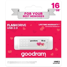 Pamięć USB 16GB GOODRAM UME2 biały USB 2.0 UME2-0160W0R11-V wer.VALENTINE